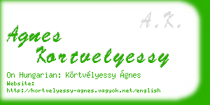 agnes kortvelyessy business card